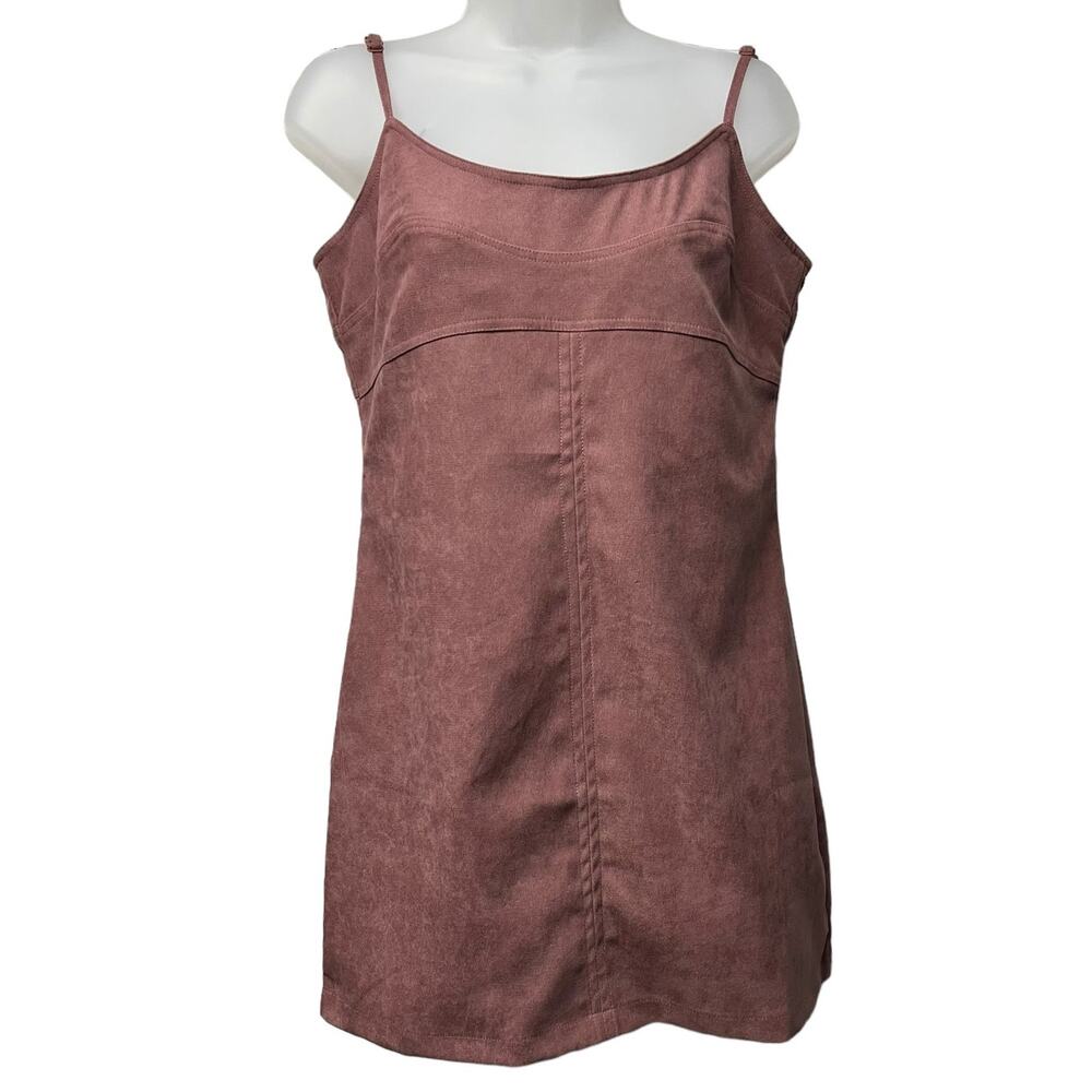 Lottie Moss Spaghetti Strap Sleeveless Mauve Mini Short Dress Stretch Size Large
